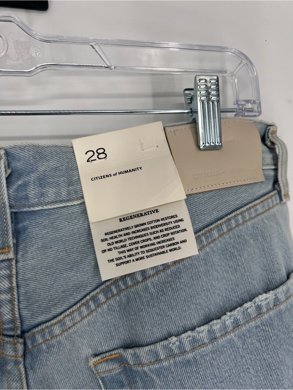 Citizens of Humanity Ayla Long Light Wash Distressed Denim Jean Shorts 28 NWT - Picture 8 of 10